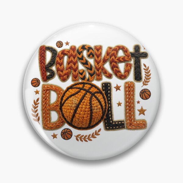 Item preview, Basketball Faux Chenille Embroidery Patch designed and sold by Clinomania Art.
