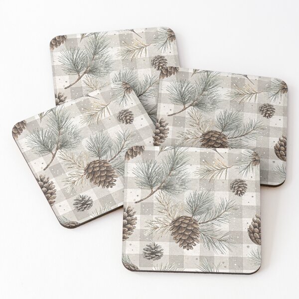 Item preview, Exquisite Christmas design with a neutral checkered pattern designed and sold by Merrylands Artshop.