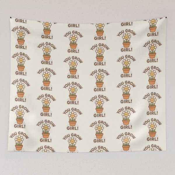 Item preview, You Grow Girl – Cute Flower Pot Pun Sticker designed and sold by astersgraphics.