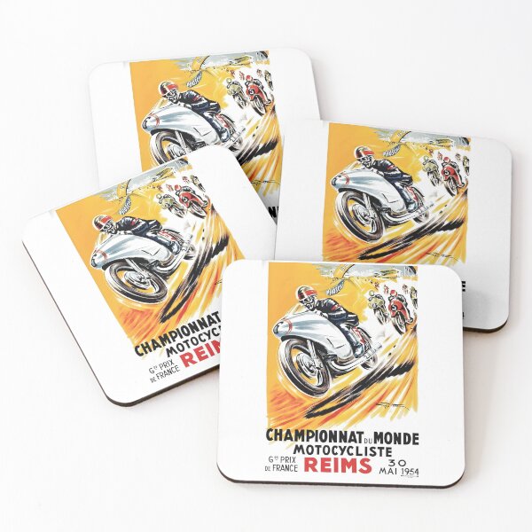 Item preview, 1954 Grand Prix de France World Championship Motorcycle Race Poster designed and sold by CharlieDesings.