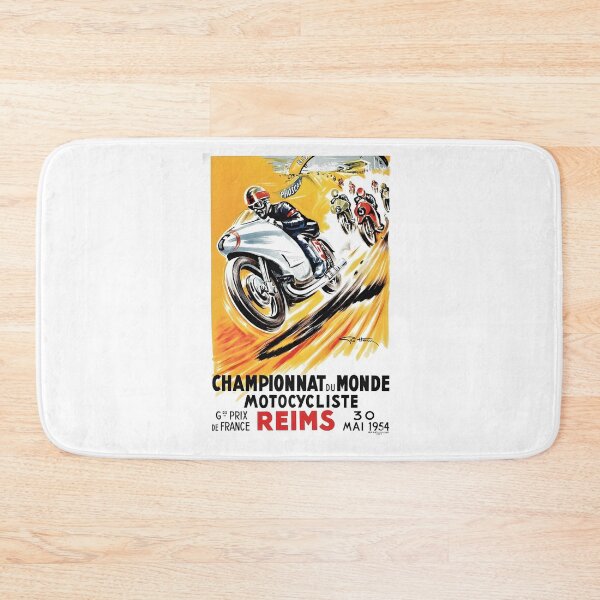 Item preview, 1954 Grand Prix de France World Championship Motorcycle Race Poster designed and sold by CharlieDesings.