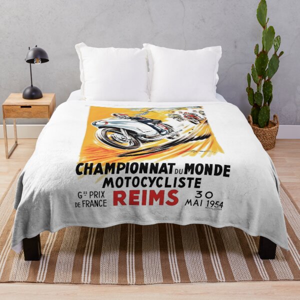 Item preview, 1954 Grand Prix de France World Championship Motorcycle Race Poster designed and sold by CharlieDesings.