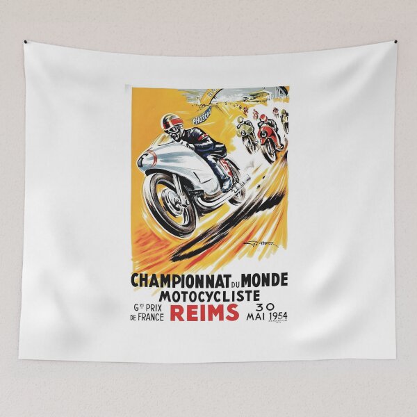 Item preview, 1954 Grand Prix de France World Championship Motorcycle Race Poster designed and sold by CharlieDesings.