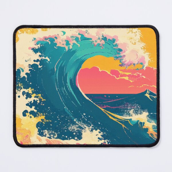 Item preview, la ola - Risograph Style Vector Art Collection – Bold Colour Illustrations of Diverse Scenes designed and sold by stephenignacio.