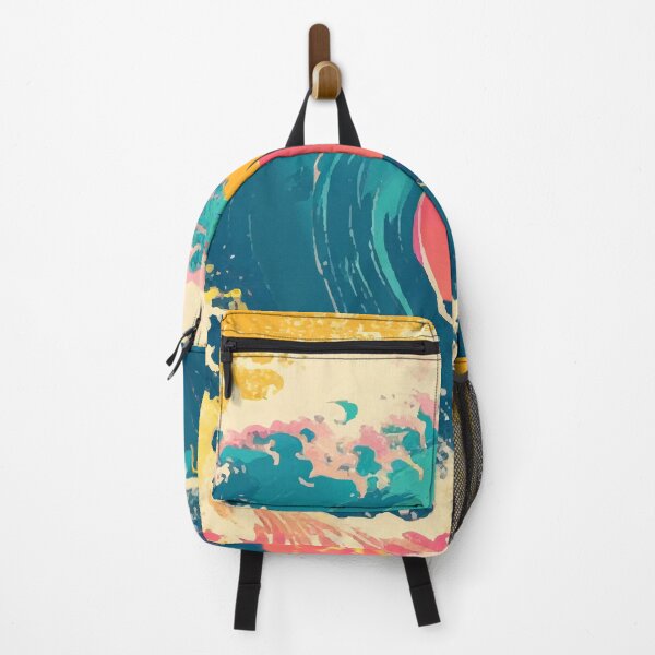 Item preview, la ola - Risograph Style Vector Art Collection – Bold Colour Illustrations of Diverse Scenes designed and sold by stephenignacio.