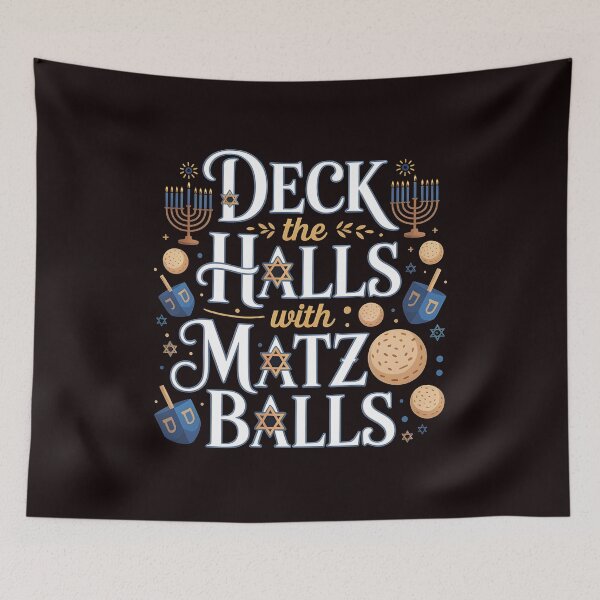Item preview, Deck the Halls With Matzo Balls – Jewish Holiday Chanukah Humor designed and sold by Redgiant87x.