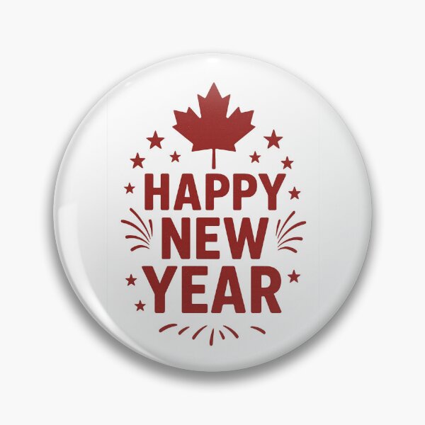 Item preview, Festive Canadian New Year design with maple leaf and fireworks – Transparent illustration for Redbubble products designed and sold by mocci10.