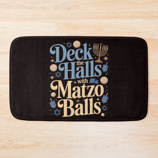 Item preview, Deck the Halls With Matzo Balls – Chanukah Humor for Jewish Holidays designed and sold by Redgiant87x.