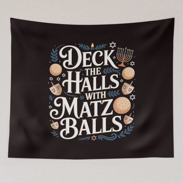 Item preview, Deck the Halls With Matzo Balls – Lighthearted Chanukah Joke designed and sold by Redgiant87x.