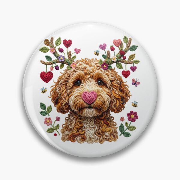 Item preview, Cute Goldendoodle Valentine Heart designed and sold by Clinomania Art.