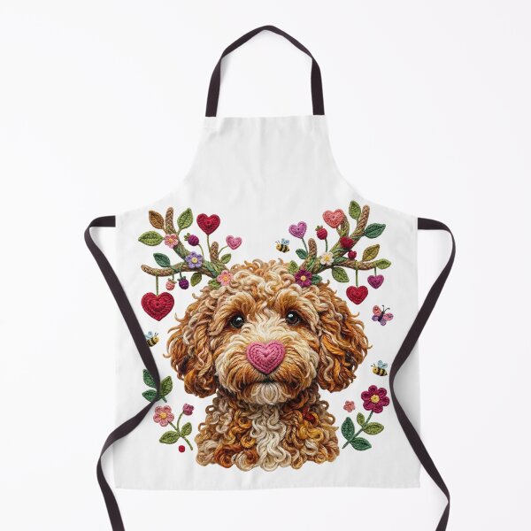 Item preview, Cute Goldendoodle Valentine Heart designed and sold by Clinomania Art.