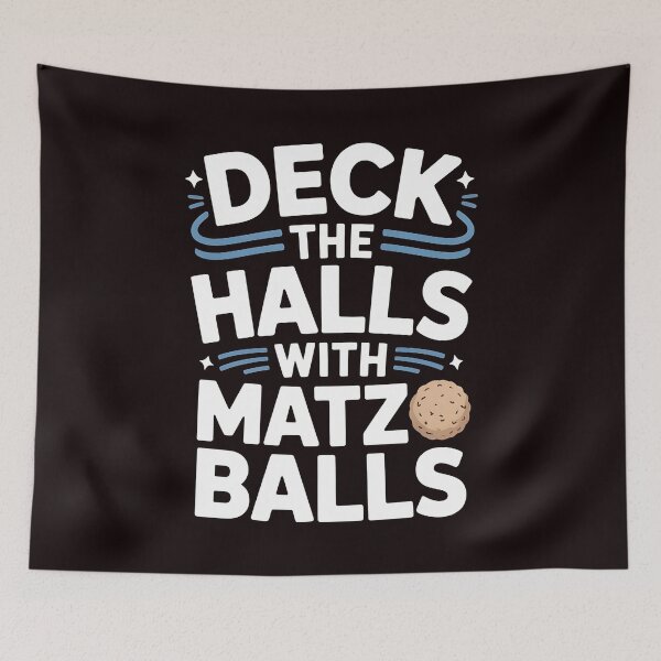 Item preview, Deck the Halls With Matzo Balls – Jewish Food & Holiday Humor designed and sold by Redgiant87x.