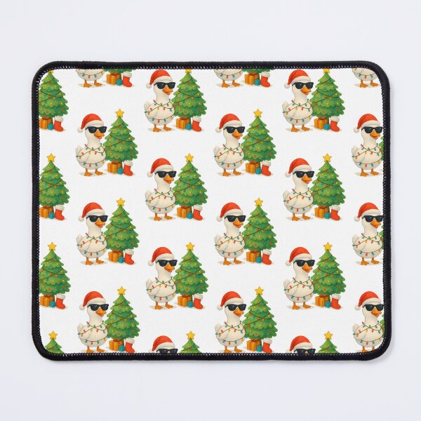 Item preview, Cool Kawaii Christmas Goose Watercolor Clipart – Cute White Goose with Sunglasses & Santa Hat, Wrapped in Colorful Lights, Christmas Tree designed and sold by DesignByNui.