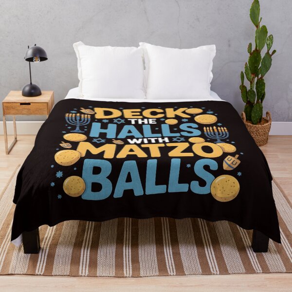 Item preview, Deck the Halls With Matzo Balls – Jewish Chanukah Festival Joke designed and sold by Redgiant87x.