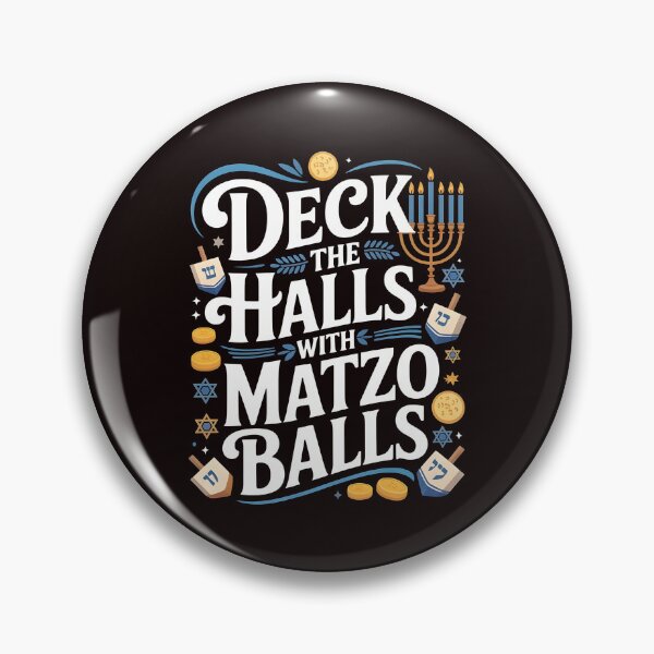 Item preview, Deck the Halls With Matzo Balls – Holiday Pun for Jewish Celebrations designed and sold by Redgiant87x.
