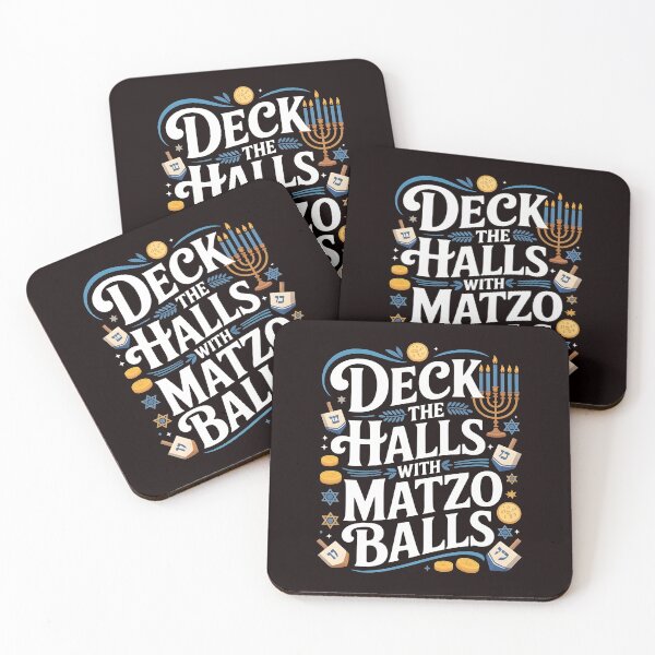 Item preview, Deck the Halls With Matzo Balls – Holiday Pun for Jewish Celebrations designed and sold by Redgiant87x.