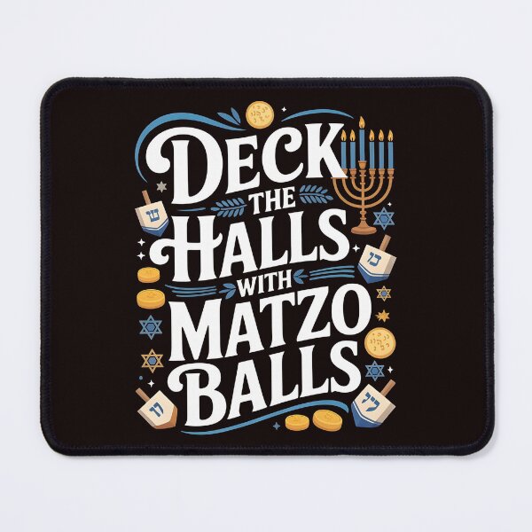 Item preview, Deck the Halls With Matzo Balls – Holiday Pun for Jewish Celebrations designed and sold by Redgiant87x.