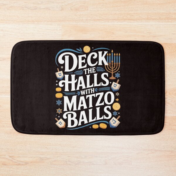 Item preview, Deck the Halls With Matzo Balls – Holiday Pun for Jewish Celebrations designed and sold by Redgiant87x.