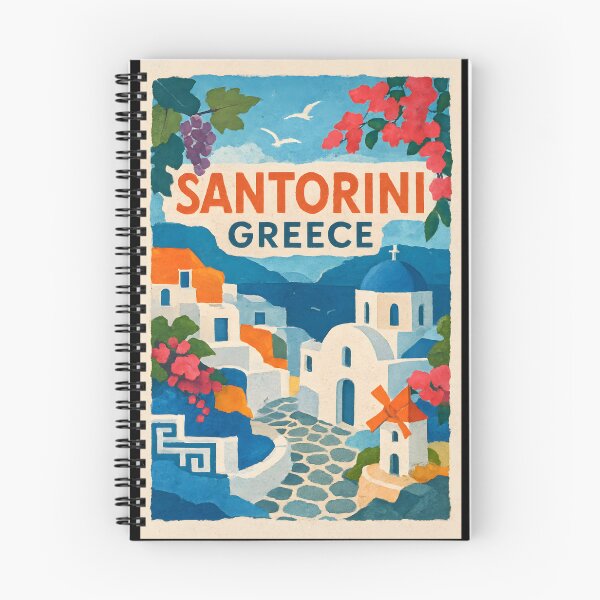 Item preview, Santorini Culture Collage Travel Poster - Grapevines & Cobbles designed and sold by Cosmopolis.
