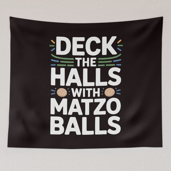 Item preview, Deck the Halls With Matzo Balls – Jewish Holiday Humor Gift designed and sold by Redgiant87x.