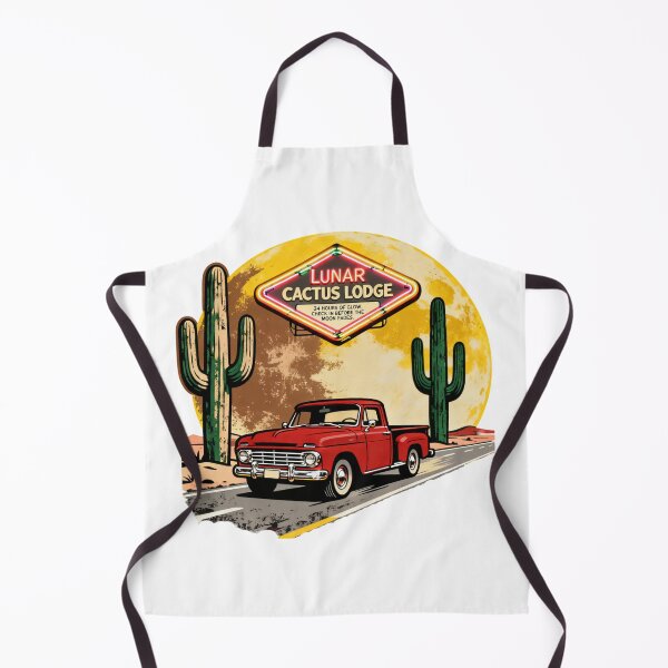 Item preview, Unisex Vintage “Lunar Cactus Lodge” Retro Desert Pickup Design – 1950s Neon Motel & Full Moon Americana Art designed and sold by Zippy Creation.