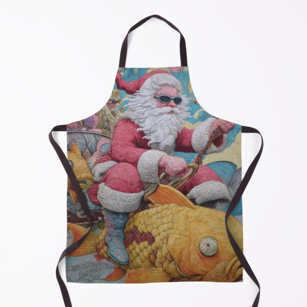 Item preview, Santa on Yellow Fish postcard designed and sold by yumas.