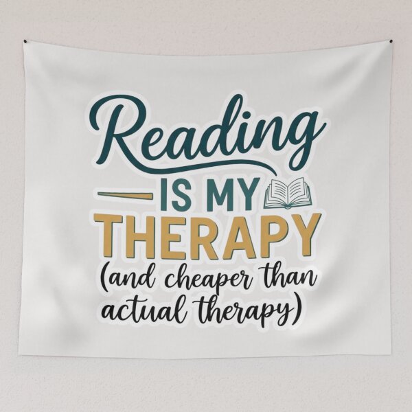 Item preview, Reading is my therapy (and cheaper than actual therapy) designed and sold by FitEnvy.