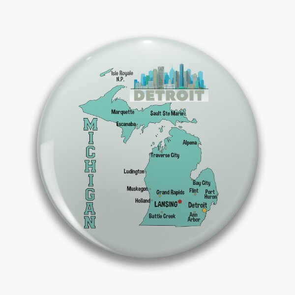 Item preview, Michigan Love, Detroit Skyline & State Map City Guide T-Shirt designed and sold by mashmosh.