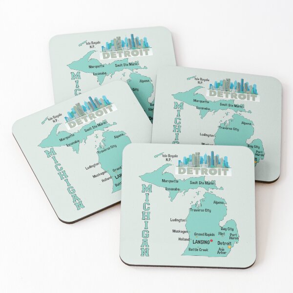 Item preview, Michigan Love, Detroit Skyline & State Map City Guide T-Shirt designed and sold by mashmosh.