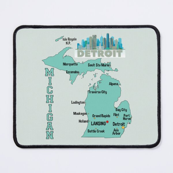 Item preview, Michigan Love, Detroit Skyline & State Map City Guide T-Shirt designed and sold by mashmosh.