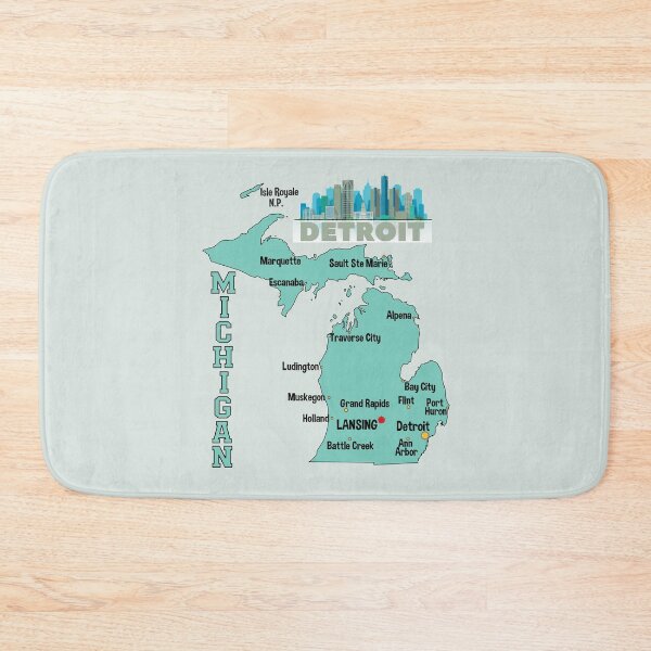 Item preview, Michigan Love, Detroit Skyline & State Map City Guide T-Shirt designed and sold by mashmosh.