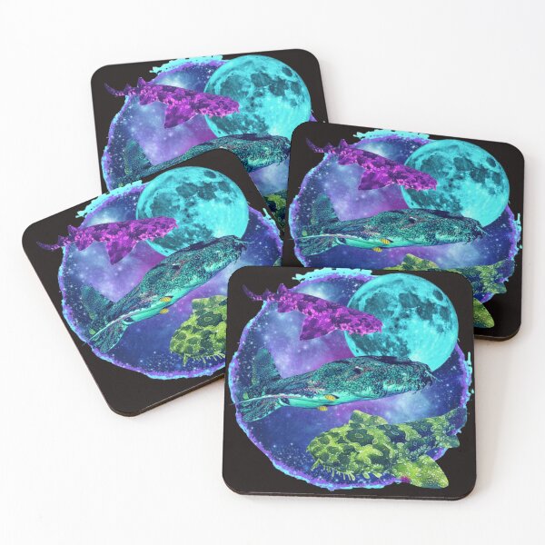 Item preview, Three Wobbegong Shark Retro Graphic, Funny Ocean Moon, Exotic Sea Life Lovers, Vintage Colorful Shark Gift designed and sold by DesignDenDo ⭐⭐⭐⭐⭐.