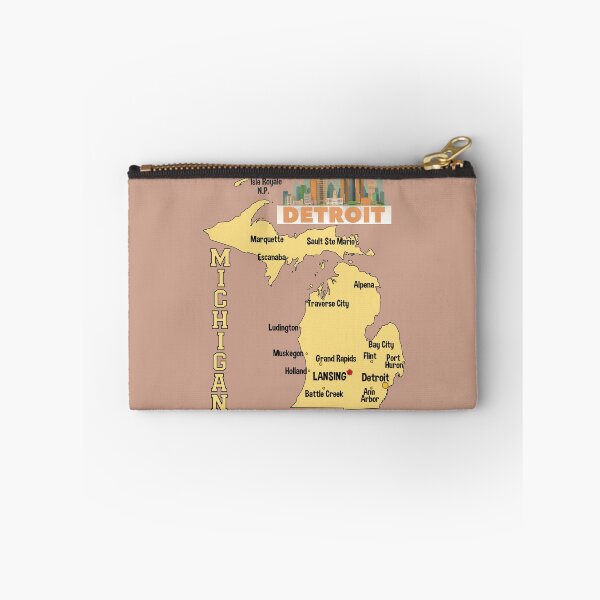 Item preview, Michigan Map, Detroit Skyline & Great Lakes State Pride designed and sold by mashmosh.