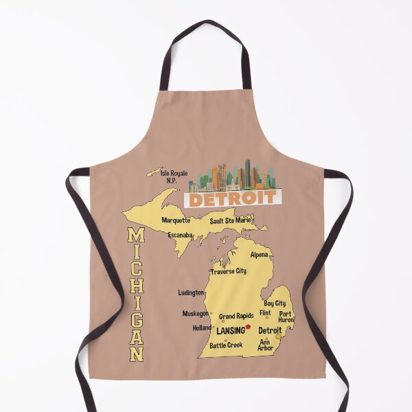 Item preview, Michigan Map, Detroit Skyline & Great Lakes State Pride designed and sold by mashmosh.