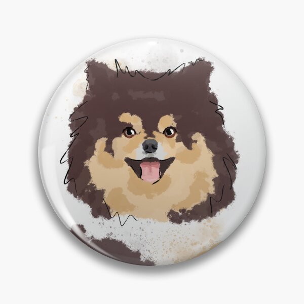 Item preview, Happy Pomeranian portrait designed and sold by Katie Batchelor.