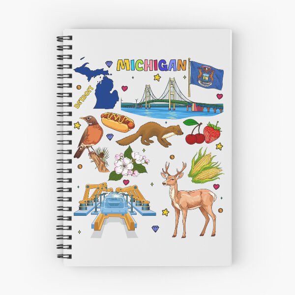 Item preview, Vibrant Michigan Souvenir, State Icons, Mackinac Bridge, and Detroit's Legacy T-Shirt designed and sold by mashmosh.