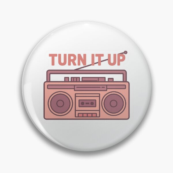 Item preview, Vintage Boombox “Turn It Up” Retro Music Sticker designed and sold by CrimsonFoxArt.