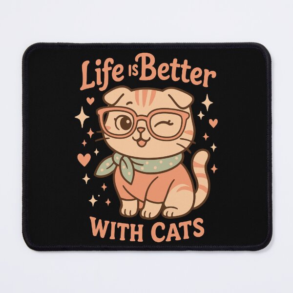 Item preview, Life Is Better With Cats Glasses – Cute Nerdy Kitten Style designed and sold by WhiskerlyGfx.