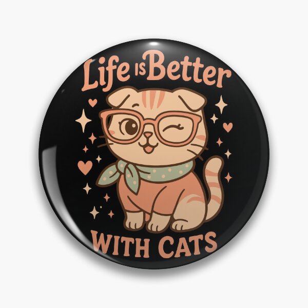 Item preview, Life Is Better With Cats Glasses – Cute Nerdy Kitten Style designed and sold by WhiskerlyGfx.