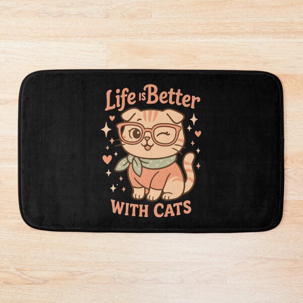 Item preview, Life Is Better With Cats Glasses – Cute Nerdy Kitten Style designed and sold by WhiskerlyGfx.