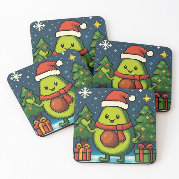 Item preview, Christmas Avocado Pixel Art - Retro Christmas Design with Kawaii Avocado designed and sold by charlypicazo.