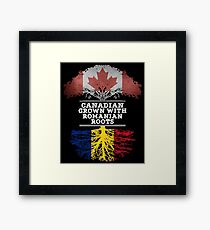 Canadian Grown With Romanian Roots Gift For Romanian From Romania - Romania Flag in Roots Framed Print