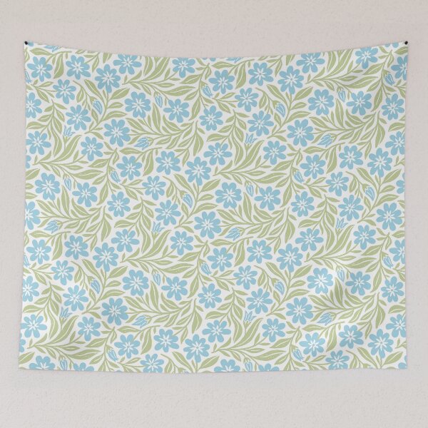 Item preview, Spring meadow flowers in blue and green designed and sold by Miss-Belle.