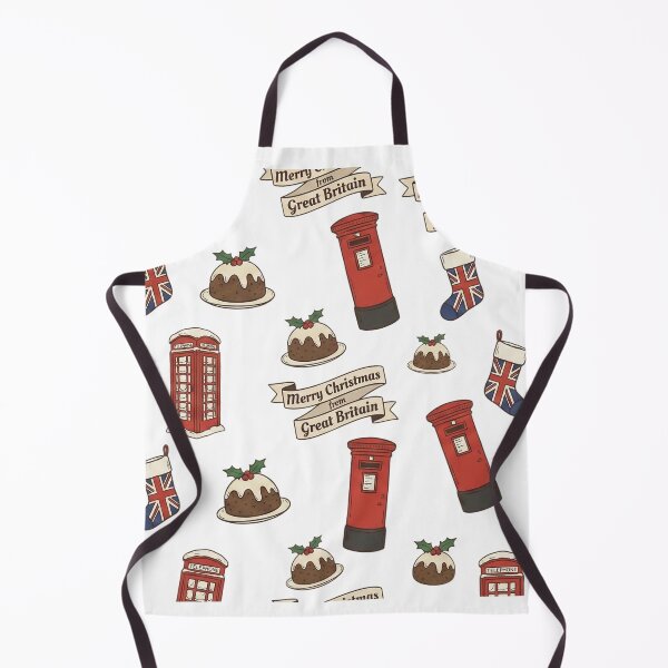 Item preview, British Christmas Icons Pattern with Union Jack Stockings. designed and sold by The-T-In-Retro.