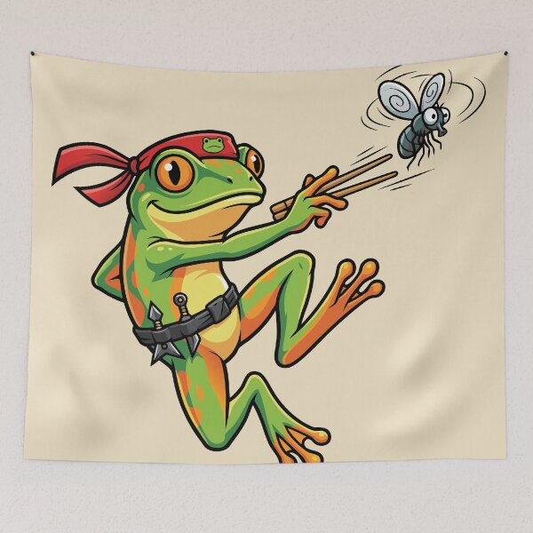 Item preview, Ninja Frog Hunting Fly designed and sold by Lydyb-creations.