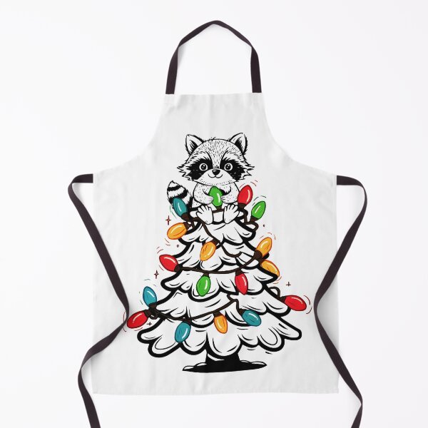 Item preview, Cute raccoon with christmas tree lights designed and sold by MoSaid.