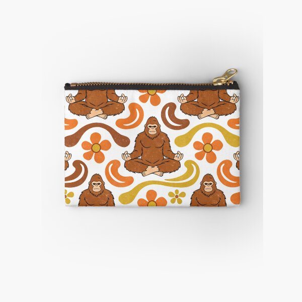 Item preview, Groovy 70s Retro Gorilla Meditation Seamless Pattern | Hippie Yoga Ape & Distressed Daisy Flower Print designed and sold by Cherrydora.