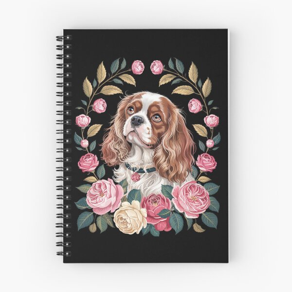 Item preview, Cavalier King Charles Spaniel Dog With Flowers Floral  designed and sold by MythWoot.