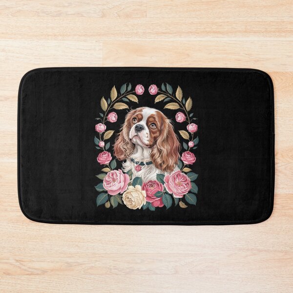 Item preview, Cavalier King Charles Spaniel Dog With Flowers Floral  designed and sold by MythWoot.