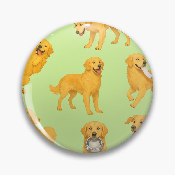 Item preview, Golden Retriever Collage Happy Poses tiled Green designed and sold by snoutabout.